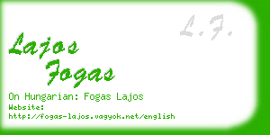 lajos fogas business card